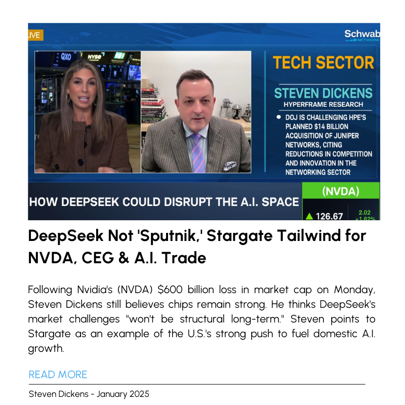 DeepSeek Not 'Sputnik,' Stargate Tailwind for NVDA, CEG & A.I. Trade